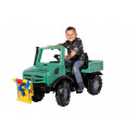 Tractor a pedales RollyUnimog Forestal verde con cabrestante para niños de 3 a 8 años