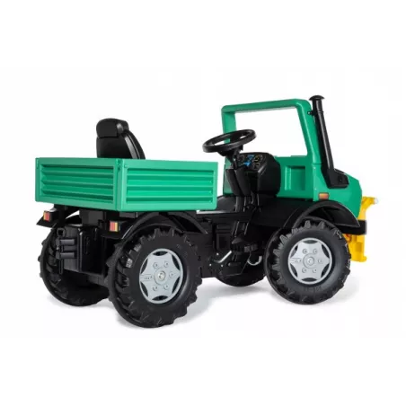 Tractor a pedales RollyUnimog Forestal verde con cabrestante para niños de 3 a 8 años
