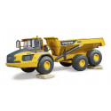 Camión dumper articulado de juguete Volvo A60H de Bruder a escala 1:16 con volquete funcional.