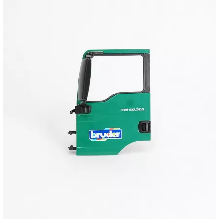 Puerta izquierda verde de repuesto para camión de juguete MAN de Bruder a escala 1:16.