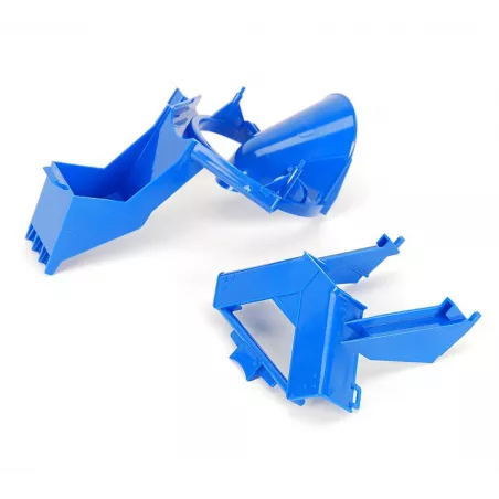 Tolva de hormigón azul de juguete Bruder a escala 1:16 para obras de construcción.