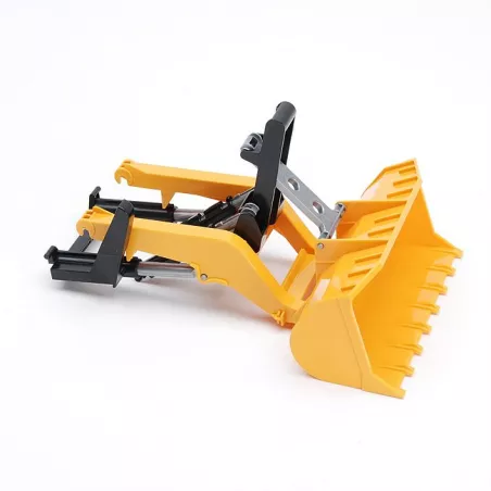Brazo cargador FR130 de Bruder a escala 1:16 para vehículos de juguete de construcción.