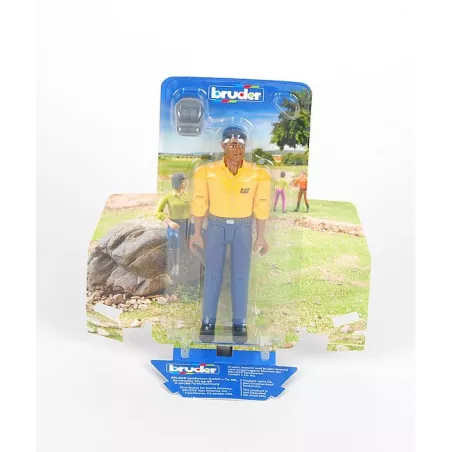Figura articulada de trabajador de construcción Cat de Bruder a escala 1:16