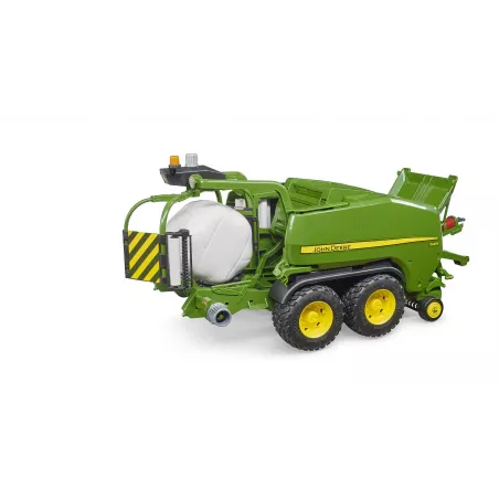 Juguete de rotoempacadora John Deere C441R a escala 1:16 con recogedora abatible