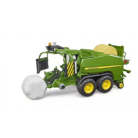 Juguete de rotoempacadora John Deere C441R a escala 1:16 con recogedora abatible