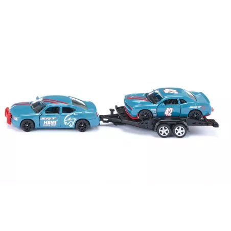 Coche de juguete Dodge Charger y SRT Racing escala 1:55 de metal con puertas que se abren.