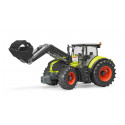 Tractor de juguete Claas Axion 950 con pala frontal Bruder escala 1:16