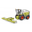 Cosechadora de juguete Claas Jaguar 980 a escala 1:16 con cabina transparente y cabezal de recogida.