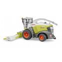 Cosechadora de juguete Claas Jaguar 980 a escala 1:16 con cabina transparente y cabezal de recogida.