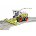 Cosechadora de juguete Claas Jaguar 980 a escala 1:16 con cabina transparente y cabezal de recogida.