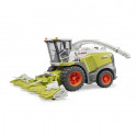 Cosechadora de juguete Claas Jaguar 980 a escala 1:16 con cabina transparente y cabezal de recogida.