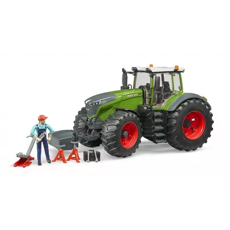 Tractor de juguete Fendt 1050 Vario mecánico Bruder a escala 1:16 con puertas y capó que se abren.