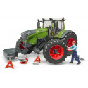 Tractor de juguete Fendt 1050 Vario mecánico Bruder a escala 1:16 con puertas y capó que se abren.