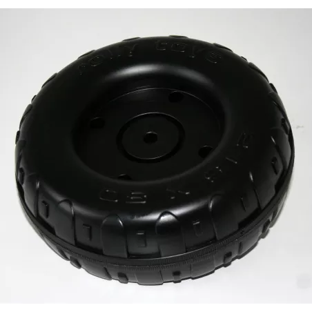 Rueda trasera de repuesto oficial de plástico resistente para vehículos de pedales Rolly Toys.