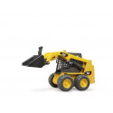 Cargadora compacta CAT de juguete a escala 1:16 con pala frontal móvil y neumáticos perfilados.