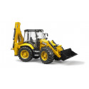 Retroexcavadora de juguete JCB 5CX eco marca Bruder a escala 1:16 con palas móviles.
