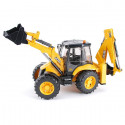 Retroexcavadora de juguete JCB 5CX eco marca Bruder a escala 1:16 con palas móviles.