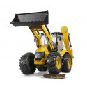 Retroexcavadora de juguete JCB 5CX eco marca Bruder a escala 1:16 con palas móviles.