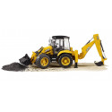 Retroexcavadora de juguete JCB 5CX eco marca Bruder a escala 1:16 con palas móviles.