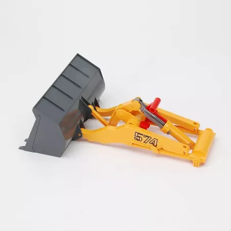 Brazo de pala para excavadora de juguete Liebherr L574 de Bruder a escala 1:16.