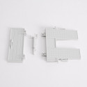 Repuestos Bruder escala 1:16: puerta trasera, tapa superior y pata de apoyo para remolques de juguete.