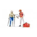 Set de ambulancia de juguete Bruder escala 1:16 con figura para misiones de rescate.