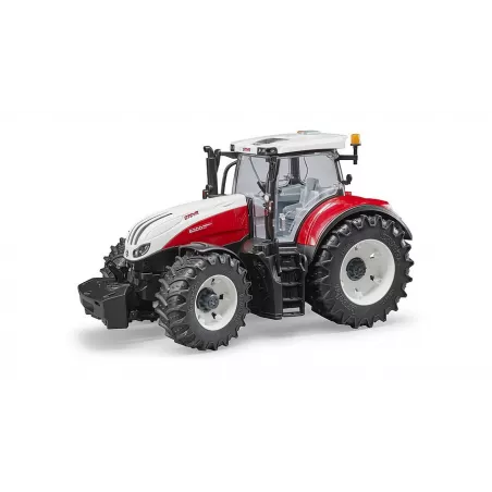 Tractor de juguete Steyr 6300 Terrus CVT de Bruder a escala 1:16 con capó y puertas practicables.