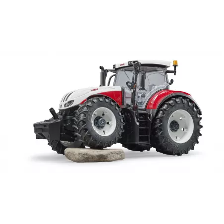 Tractor de juguete Steyr 6300 Terrus CVT de Bruder a escala 1:16 con capó y puertas practicables.