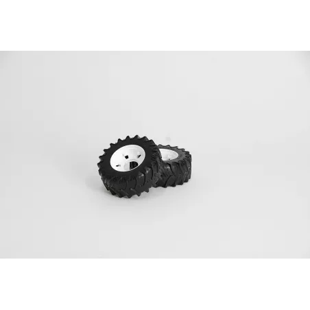Ruedas delanteras de repuesto Bruder escala 1:16 para tractores de juguete Steyr y New Holland.