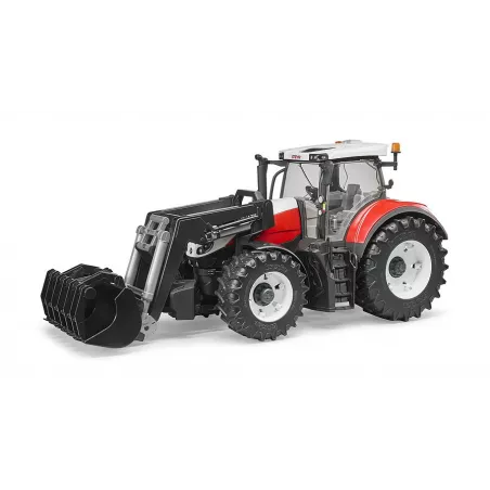 Tractor de juguete Steyr 6300 CVT con pala frontal funcional escala 1:16 de Bruder