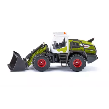 Juguete de cargadora de ruedas Claas Torion 1914 a escala 1:50 con pala móvil y cargador frontal elevable.