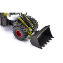 Juguete de cargadora de ruedas Claas Torion 1914 a escala 1:50 con pala móvil y cargador frontal elevable.