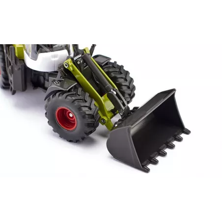 Juguete de cargadora de ruedas Claas Torion 1914 a escala 1:50 con pala móvil y cargador frontal elevable.
