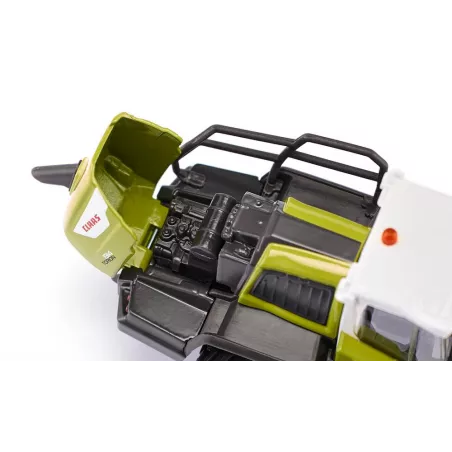 Juguete de cargadora de ruedas Claas Torion 1914 a escala 1:50 con pala móvil y cargador frontal elevable.