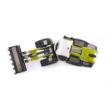 Juguete de cargadora de ruedas Claas Torion 1914 a escala 1:50 con pala móvil y cargador frontal elevable.