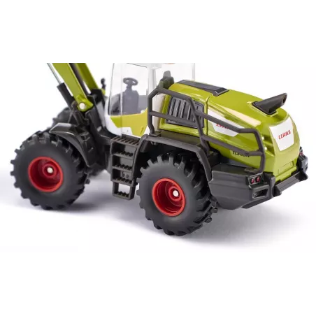 Juguete de cargadora de ruedas Claas Torion 1914 a escala 1:50 con pala móvil y cargador frontal elevable.