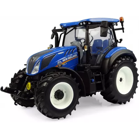 Tractor de metal New Holland T5.130 a escala 1:32, réplica detallada para coleccionistas agrícolas.