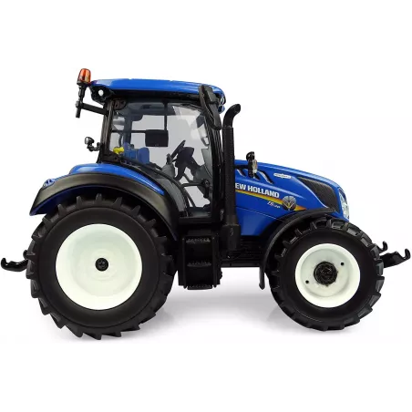 Tractor de metal New Holland T5.130 a escala 1:32, réplica detallada para coleccionistas agrícolas.