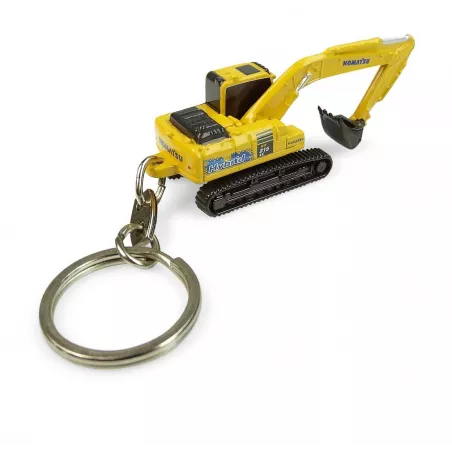 Réplica metálica a escala de la excavadora híbrida Komatsu HB215LC para coleccionistas y modelismo.