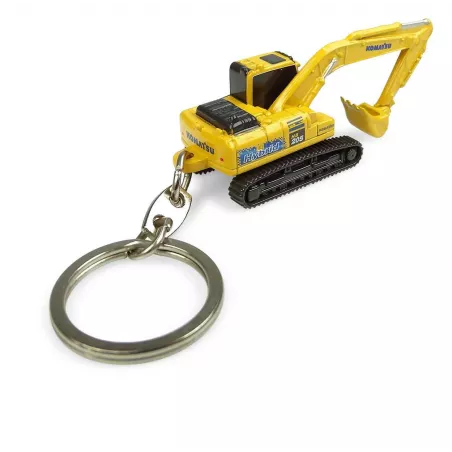 Miniatura metálica detallada de la excavadora híbrida Komatsu HB205LC para coleccionistas.