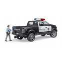 Coche de policía de juguete RAM 2500 de Bruder a escala 1:16 con luces y sonido.