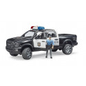 Coche de policía de juguete RAM 2500 de Bruder a escala 1:16 con luces y sonido.
