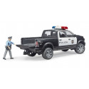 Coche de policía de juguete RAM 2500 de Bruder a escala 1:16 con luces y sonido.