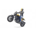 Réplica a escala 1:16 de la moto Scrambler Ducati de Bruder con figura articulada bworld.