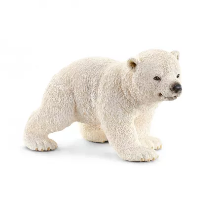 Figura realista de cría de oso polar Schleich pintada a mano para juego educativo infantil.