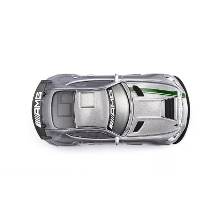 Miniatura de juguete Mercedes-AMG GT4 fabricada en metal y plástico resistente.