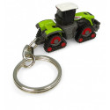 Llavero metálico del tractor Claas Xerion 5000 Trac con detalles de orugas y diseño robusto.