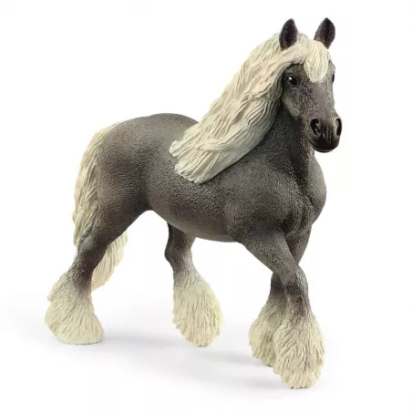 Figura de yegua negra plateada de Schleich con acabados realistas para juego y coleccionismo.