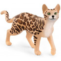 Figura de gato de Bengala Schleich con pelaje manchado realista para juego educativo.
