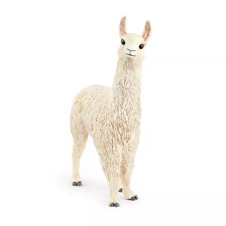 Figura de llama de juguete Schleich con diseño realista y pelaje detallado para juego infantil.